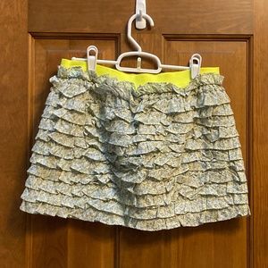 J Crew Lucca Ruffled Mini Skirt, Multicolor Flora